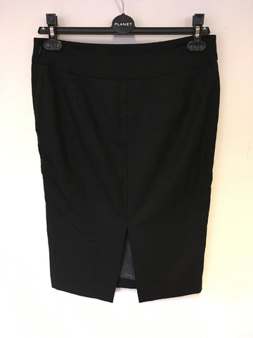 WHISTLES BLACK WOOL KNEE LENGTH PENCIL SKIRT SIZE 10