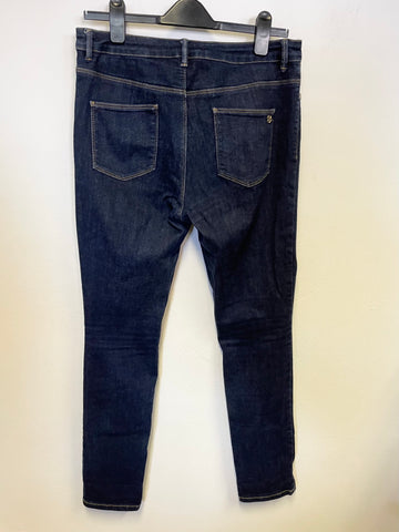 PHASE EIGHT DARK BLUE DENIM SKINNY LEG JEANS SIZE 14