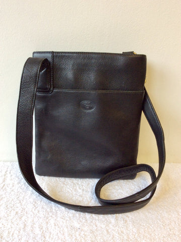 LLOYD BAKER BLACK LEATHER CROSS BODY BAG