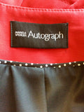 MARKS & SPENCER AUTOGRAPH RUBY RED 3/4 SLEEVE COTTON JACKET SIZE 14