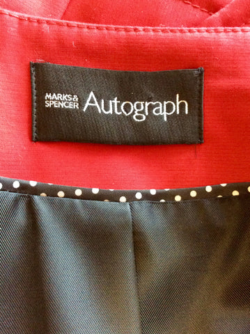 MARKS & SPENCER AUTOGRAPH RUBY RED 3/4 SLEEVE COTTON JACKET SIZE 14