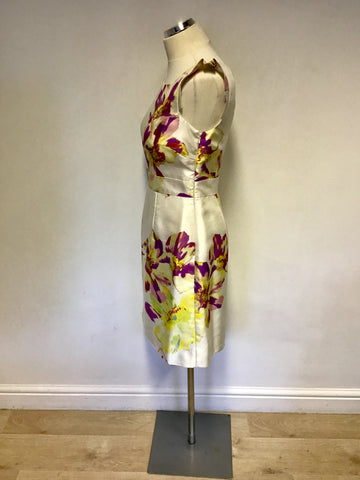 MONSOON IVORY FLORAL PRINT SPECIAL OCCASION DRESS SIZE 10