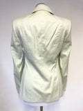 JOSEPH JANARD PALE GREEN COTTON & SILK PENCIL SKIRT & JACKET SUIT SIZE 10