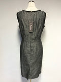 BRAND NEW MARKS & SPENCER BLACK & GREY MARL SLEEVELESS SHIFT DRESS SIZE 16