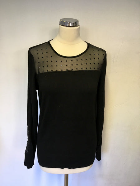 STAR BY JULIEN MACDONALD BLACK MESH & JEWEL TRIM JUMPER SIZE 16