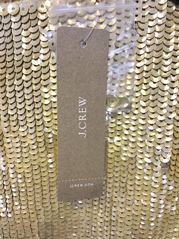 BRAND NEW J CREW MATT GOLD SEQUINNED MINI SKIRT SIZE 6 UK 10