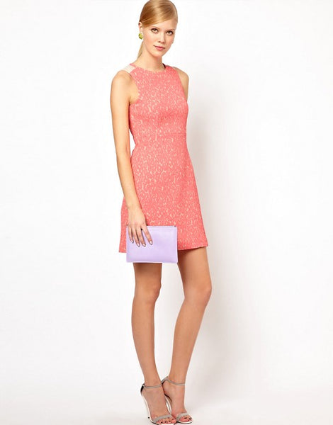 BRAND NEW WHISTLES PINK DAPHNE ANIMAL JACQUARD PRINT A LINE DRESS SIZE 16