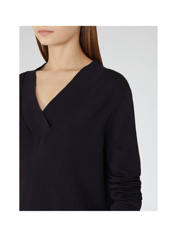 BRAND NEW REISS ZAGATO BLACK V NECKLINE JUMPER SIZE M