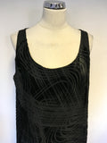 BRAND NEW MARINA RINALDI BLACK SILK & VELVET DESIGN LONG DRESS & JACKET SIZE 25 UK 20