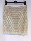 HOBBS NW3 CREAM LACE STRAIGHT SKIRT SIZE 12