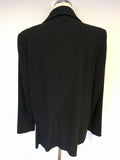 MARINA RINALDI BLACK SATIN COLLAR V NECK OCCASION / EVENING JACKET SIZE 25 UK 20