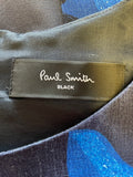 PAUL SMITH BLACK LABEL BLUE FLORAL PRINT SHORT SLEEVE PENCIL DRESS SIZE 42 UK 10