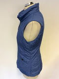GERRY WEBER BLUE ZIP UP GILET SIZE 10