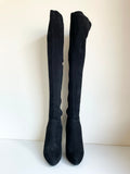 KAREN MILLEN BLACK SUEDE OVER KNEE BOOTS SIZE 6/39