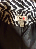 OSCAR B BLACK & IVORY PRINT JACKET SIZE 12