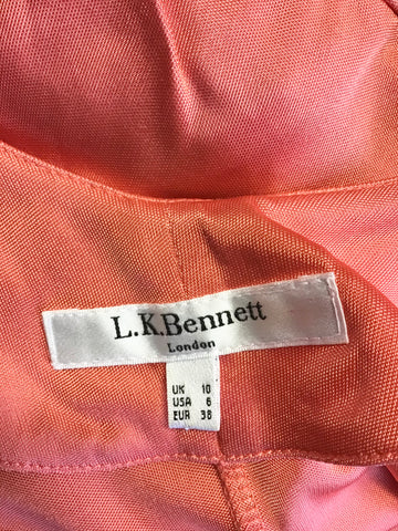 LK BENNETT CORAL SLEEVELESS PENCIL DRESS SIZE 10