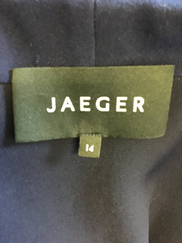 JAEGER NAVY BLUE 3/4 SLEEVE JACKET SIZE 14