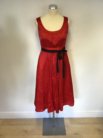 MONSOON RED SILK & COTTON BLEND SPECIAL OCCASION DRESS SIZE 10