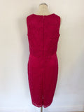 M&CO BOUTIQUE BERRY PINK LACE SLEEVELESS DRESS SIZE 14