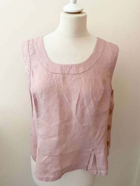 HOBBS PINK LINEN SLEEVELESS YACHT TOP SIZE 12
