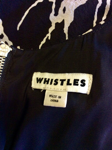 WHISTLES BLACK & WHITE PRINT SILK DRESS SIZE 12