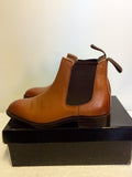 BRAND NEW LACEYS ALL LEATHER TAN CHELSEA BOOTS SIZE 5/38