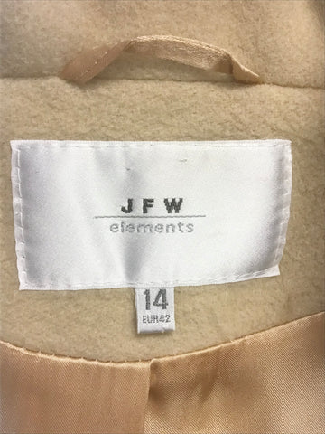 JFW ELEMENTS CREAM WOOL & ANGORA BLEND LONG COAT SIZE 14