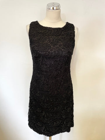 MONSOON BLACK LACE SLEEVELESS PENCIL DRESS SIZE 10
