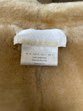 NICOLE FARHI CAMEL SHEEPSKIN MID LENGTH COAT SIZE 10