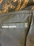 KAREN MILLEN BLACK & COPPER EMBROIDERED FLORAL DRESS SIZE 10