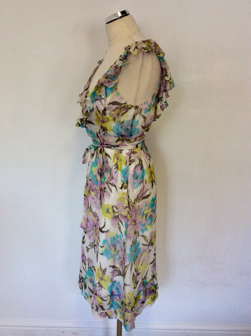 FRANK USHER FLORAL PRINT SILK SPECIAL OCCASION DRESS SIZE 12