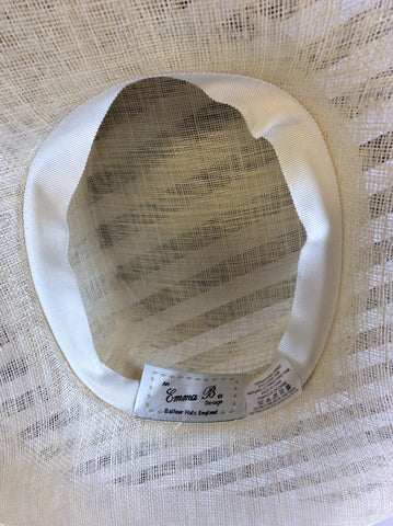 EMMA B BY BALFOUR HATS IVORY & WHITE FEATHER TRIM FORMAL HAT