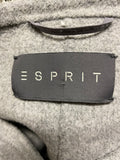ESPRIT GREY COLLARLESS MID LENGTH WOOL BLEND JACKET SIZE 12