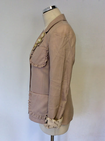 MULBERRY NUDE/BLUSH WOOL & CASHMERE JACKET SIZE 8