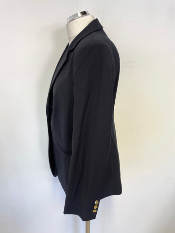 PURE COLLECTION NAVY BLUE WOOL BLEND BLAZER JACKET & SCARF SIZE 14