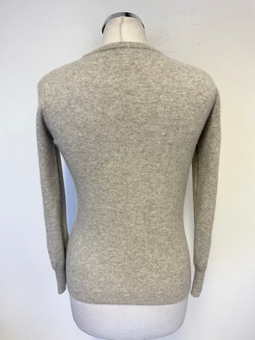 MARKS & SPENCER 100% CASHMERE LIGHT GREY LONG SLEEVED JUMPER SIZE 10