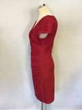 JOSEPH RIBKOFF RED STRETCH BODYCON DRESS SIZE 12