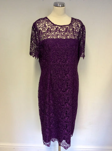 BRAND NEW GINA BACCONI PURPLE LACE SPECIAL OCCASION DRESS SIZE 18
