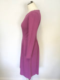 BODEN PINK LONG SLEEVE STRETCH COTTON DRESS SIZE 12L