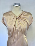 GHOST PALE PINK HOLLYWOOD WENDY TWIST FRONT LONG OCCASION DRESS SIZE L