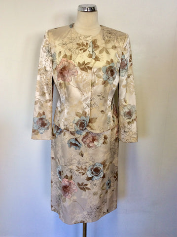 PHASE EIGHT FLORAL PRINT PENCIL DRESS & JACKET SUIT SIZE 10/12