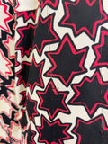 WHISTLES RED,BLACK & IVORY STAR PRINT SHORT SLEEVE FIT & FLARE DRESS SIZE 16