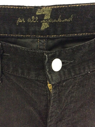 7 FOR ALL MANKIND BLACK CORD JEANS SIZE 27W / 33 L