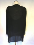FRANK USHER BLACK BEADED CAMISOLE & SEMI SHEER JACKET SIZE 20