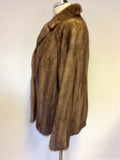 VINTAGE BROWN MINK FUR JACKET APPROX SIZE 14