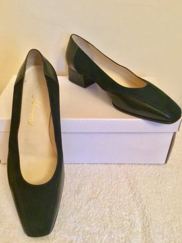 BRAND NEW HERZAG DARK GREEN SUEDE & LEATHER COURT SHOES SIZE 5/38