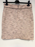 HOBBS CREAM, BROWN & CORAL WEAVE A-LINE SKIRT SIZE 12