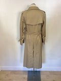 BURBERRY BEIGE LONG MAC/TRENCH COAT SIZE 14 LONG