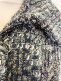 PER UNA NAVY & TEAL BOUCLE WEAVE WITH ALPACA JACKET SIZE 12