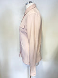 TED BAKER CARESSE PINK BEADED TRIM COLLARED LONG SLEEVED SHIRT SIZE 2 UK 10/12